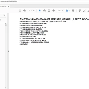 Tadano Crane TM-Z600 31102000001A FRAME/STD,MANUAL,2 SECT. BOOM Parts Manual - PDF DOWNLOAD