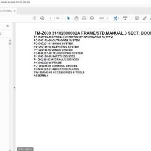 Tadano Crane TM-Z600 31102000002A FRAME/STD,MANUAL,3 SECT. BOOM Parts Manual - PDF DOWNLOAD