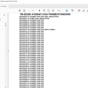 Tadano Crane TM-ZE260 41008401103A FRAME/STANDARD Parts Manual - PDF DOWNLOAD