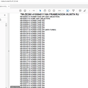 Tadano Crane TM-ZE260 41008401116A FRAME/HOOK-IN,WITH RJ Parts Manual -  PDF DOWNLOAD
