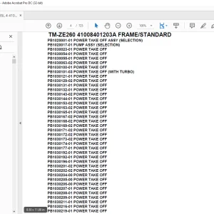 Tadano Crane TM-ZE260 41008401203A FRAME/STANDARD Parts Manual - PDF DOWNLOAD