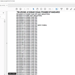 Tadano Crane TM-ZE260 41008404213A FRAME/HOOK-IN,RADIO CONTROL,Parts Manual PDF
