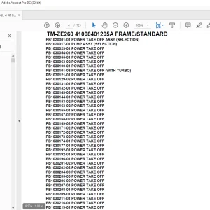 Tadano Crane TM-ZE260 41008401205A FRAME/STANDARD Parts Manual - PDF DOWNLOAD
