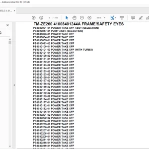 Tadano Crane TM-ZE260 41008401244A FRAME/SAFETY EYES Parts Manual - PDF DOWNLOAD