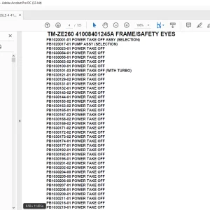 Tadano Crane TM-ZE260 41008401245A FRAME/SAFETY EYES Parts Manual - PDF DOWNLOAD