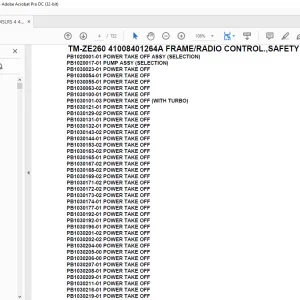 Tadano Crane TM-ZE260 41008401264A FRAME/RADIO CONTROL.,SAFETY EYES Parts Manual - PDF