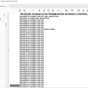 Tadano Crane TM-ZE260 41008401274A FRAMEHOOK-IN,RADIO CONTROL.Parts Manual - PDF