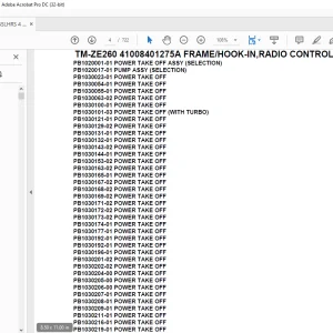 Tadano Crane TM-ZE260 41008401275A FRAME/HOOK-IN,RADIO CONTROL.Parts Manual - PDF