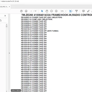 Tadano Crane TM-ZE260 41008401433A FRAME/HOOK-IN,RADIO CONTROL(U) Parts Manual - PDF