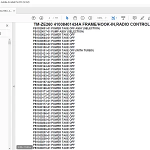 Tadano Crane TM-ZE260 41008401434A FRAME/HOOK-IN,RADIO CONTROL(U) Parts Manual - PDF