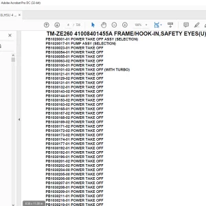 Tadano Crane TM-ZE260 41008401455A FRAME/HOOK-IN,SAFETY EYES(U) Parts Manual  - PDF