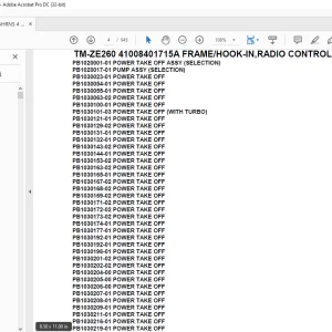 Tadano Crane TM-ZE260 41008401715A FRAME/HOOK-IN,RADIO CONTROL,NAVI,SAFET Parts Manual - PDF DOWNLOAD