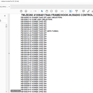 Tadano Crane TM-ZE260 41008401764A FRAME/HOOK-IN,RADIO CONTROL,NAVI(U) Parts Manual - PDF DOWNLOAD