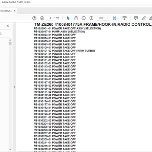 Tadano Crane TM-ZE260 41008401775A FRAME/HOOK-IN,RADIO CONTROL,NAVI,SAFET Parts Manual - PDF DOWNLOAD