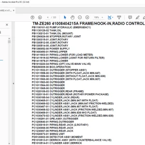 Tadano Crane TM-ZE260 41008404215A FRAME/HOOK-IN,RADIO CONTROL,SAFETY EYE Parts Manual