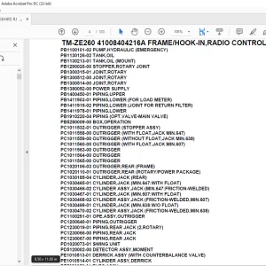 Tadano Crane TM-ZE260 41008404216A FRAME/HOOK-IN,RADIO CONTROL.Parts Manual - PDF