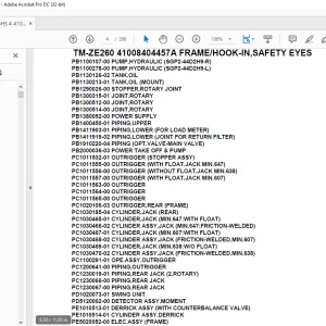 Tadano Crane TM-ZE260 41008404457A FRAME/HOOK-IN,SAFETY EYES Parts Manual- PDF DOWNLOAD