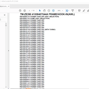Tadano Crane TM-ZE260 41008407044A FRAME/HOOK-IN(AWL) Parts Manual - PDF DOWNLOAD