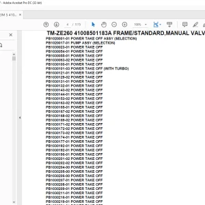 Tadano Crane TM-ZE260 41008501183A FRAME/STANDARD,MANUAL VALVE Parts Manual - PDF