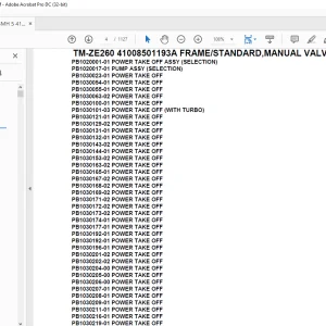 Tadano Crane TM-ZE260 41008501193A FRAME/STANDARD,MANUAL Parts Manual - PDF