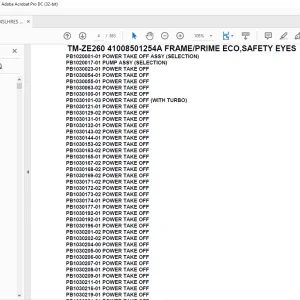Tadano Crane TM-ZE260 41008501254A FRAME/PRIME ECO,SAFETY EYES Parts Manual - PDF DOWNLOAD