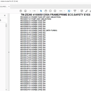 Tadano Crane TM-ZE260 41008501255A FRAME/PRIME ECO,SAFETY EYES Parts Manual - PDF DOWNLOAD