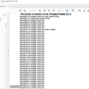 Tadano Crane TM-ZE260 41008501274A FRAME/PRIME ECO Parts Manual - PDF DOWNLOAD