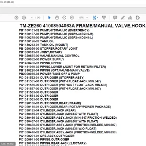 Tadano Crane TM-ZE260 41008504063A FRAME/MANUAL VALVE,HOOK-IN Parts Manual - PDF  DOWNLOAD