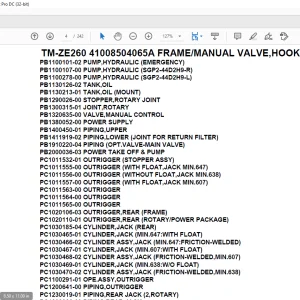 Tadano Crane TM-ZE260 41008504065A FRAME/MANUAL VALVE,HOOK-IN Parts Manual - PDF DOWNLOAD