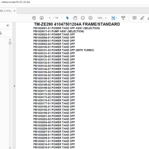 Tadano Crane TM-ZE290 41047501204A FRAME/STANDARD Parts Manual - PDF DOWNLOAD