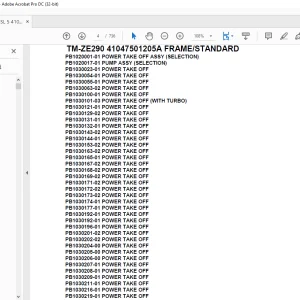 Tadano Crane TM-ZE290 41047501205A FRAME/STANDARD Parts Manual  - PDF DOWNLOAD