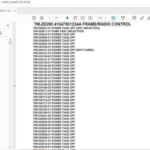 Tadano Crane TM-ZE290 41047501224A FRAME/RADIO CONTROL Parts Manual - PDF DOWNLOAD