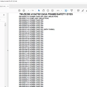 Tadano Crane TM-ZE290 41047501243A FRAME/SAFETY EYES Parts Manual  - PDF DOWNLOAD
