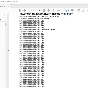 Tadano Crane TM-ZE290 41047501244A FRAME/SAFETY EYES Parts Manual - PDF DOWNLOAD