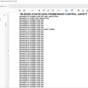 Tadano Crane TM-ZE290 41047501263A FRAME/RADIO CONTROL.,SAFETY EYES Parts Manual - PDF