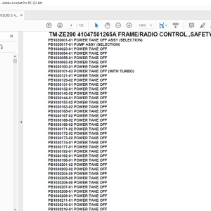 Tadano Crane TM-ZE290 41047501265A FRAME/RADIO CONTROL.,SAFETY EYES Parts Manual - PDF