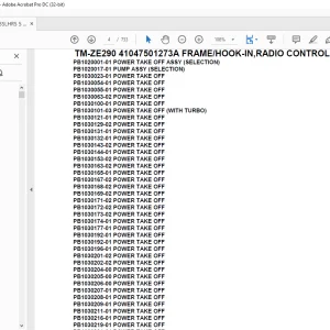 Tadano Crane TM-ZE290 41047501273A FRAME/HOOK-IN,RADIO CONTROL.,SAFETY EY Parts Manual - PDF