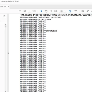 Tadano Crane TM-ZE290 41047501393A FRAME/HOOK-IN,MANUAL VALVE(U) Parts Manual - PDF DOWNLOAD