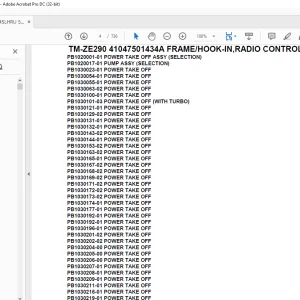 Tadano Crane TM-ZE290 41047501434A FRAME/HOOK-IN,RADIO CONTROL(U) Parts Manual - PDF