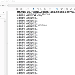Tadano Crane TM-ZE290 41047501723A FRAMEHOOK-IN,RADIO CONTROL,NAVI Parts Manual - PDF