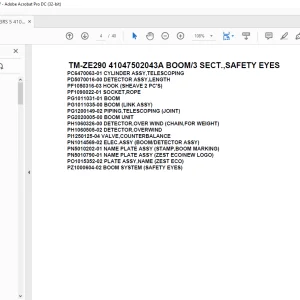 Tadano Crane TM-ZE290 41047502043A BOOM/3 SECT.,SAFETY EYES Parts Manual - PDF DOWNLOAD
