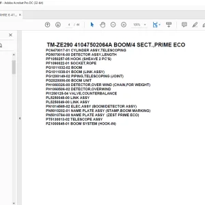 Tadano Crane TM-ZE290 41047502064A BOOM/4 SECT.,PRIME ECO Parts Manual - PDF DOWNLOAD