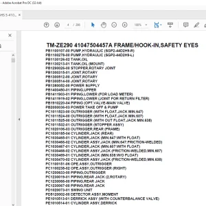 Tadano Crane  TM-ZE290 41047504457A FRAME/HOOK-IN,SAFETY EYES Parts Manual - PDF DOWNLOAD
