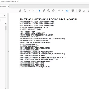 Tadano Crane TM-ZE290 41047505063A BOOM/3 SECT.,HOOK-IN EYES Parts Manual - PDF DOWNLOAD