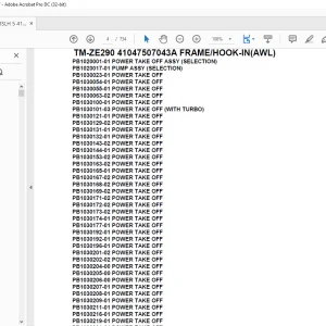 Tadano Crane TM-ZE290 41047507043A FRAME/HOOK-IN(AWL) Parts Manual - PDF DOWNLOAD