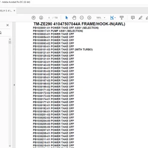 Tadano Crane TM-ZE290 41047507044A FRAME/HOOK-IN(AWL) Parts Manual - PDF DOWNLOAD