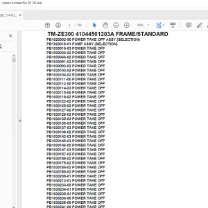 Tadano Crane TM-ZE300 41044501203A FRAME/STANDARD Parts Manual - PDF DOWNLOAD
