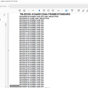 Tadano Crane TM-ZE300 41044501204A FRAME/STANDARD Parts Manual - PDF DOWNLOAD