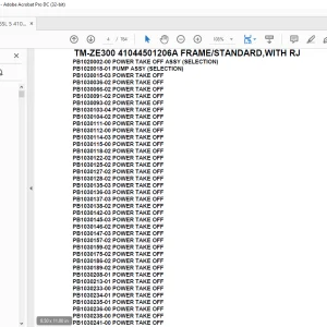 Tadano Crane TM-ZE300 41044501206A FRAME/STANDARD,WITH RJ Parts Manual  - PDF DOWNLOAD