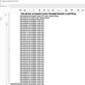Tadano Crane TM-ZE300 41044501225A FRAME/RADIO CONTROL Parts Manual - PDF